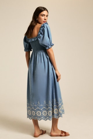 Robe midi - Bleu