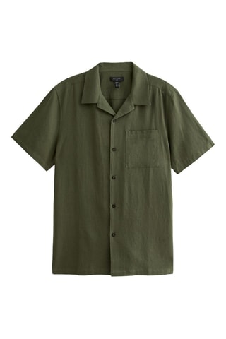 Chemise regular en lin - Kaki