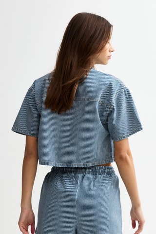 Shorts relaxed a vita alta - Navy