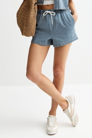Shorts relaxed a vita alta - Navy