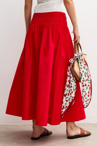 Gonna midi a vita alta - Rosso