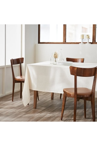 Mantel rectangular de algodón 125 g/m² Vickie - Beige y blanco