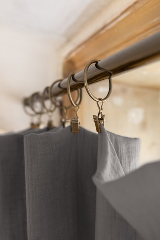 Cortina ajustable de algodón 125 g/m² Gaïa - Antracita - 140 x 300 cm