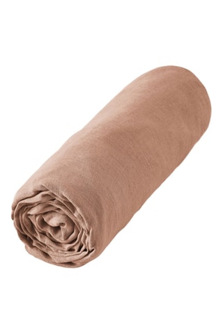 Sábana bajera de lino Soline - Rosa viejo