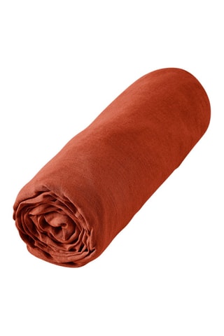 Sábana bajera de lino Soline - Paprika