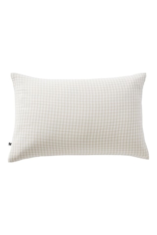 Funda de almohada de algodón 125 hilos/cm² Vickie - Beige y blanco