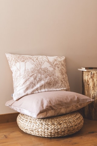 Funda de almohada reversible de algodón 57 hilos/cm² Java - Blanco y marrón