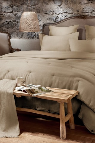 Funda de almohada reversible Alma - Beige oscuro