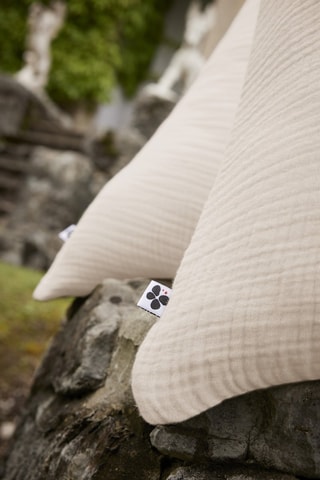 Funda de almohada de cuádruple gasa de algodón Ina - Crudo