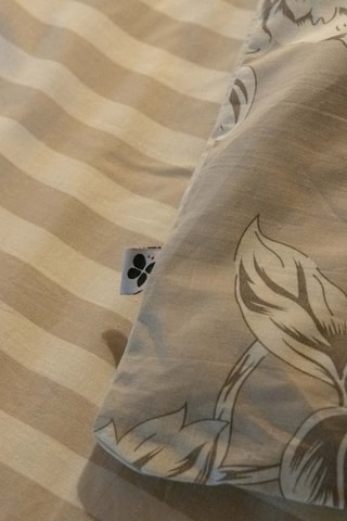 Funda nórdica de algodón 57 hilos/cm² Nora - Beige y blanco