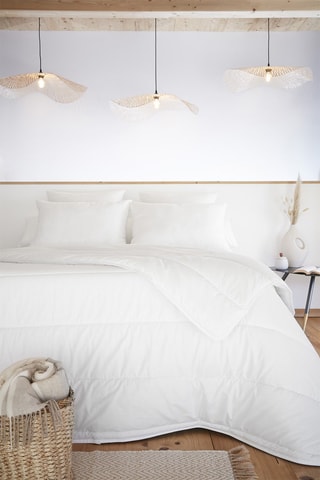 Nórdico antiácaros Celeste - 350 g/m² - Blanco