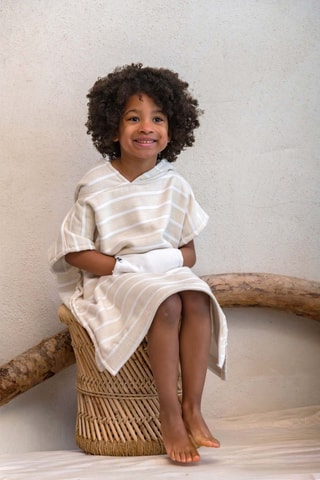 Poncho con capucha - Beige