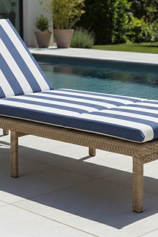 Funda de hamaca Noa - Blanco y azul oscuro - 70 x 190 cm
