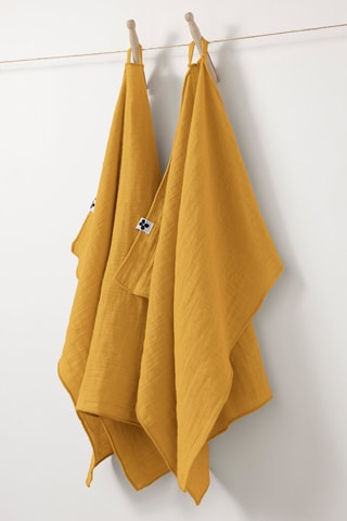 2 paños de algodón 125 g/m² - Mostaza - 50 x 70 cm