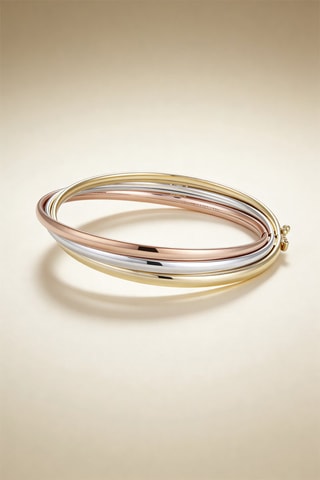 Bracciale bangle Trio d'Or - Oro giallo, oro rosa e oro bianco