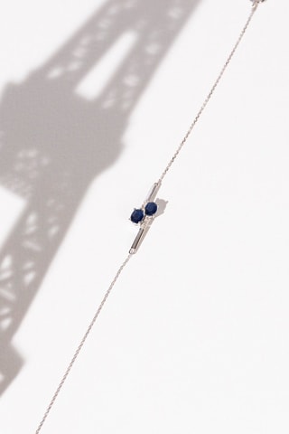 Bracciale Cayagan - Oro bianco, diamanti e zaffiri