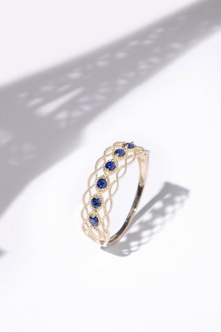 Anello Pianosa - Oro giallo e zaffiri