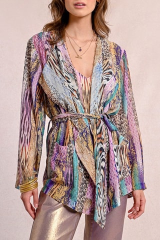 Kimono - Violeta y beige