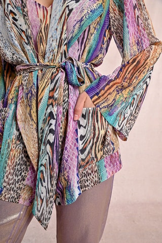 Kimono - Violeta y beige