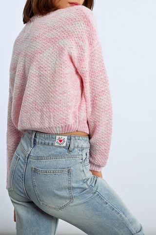 Cárdigan tie-dye - Rosa y blanco