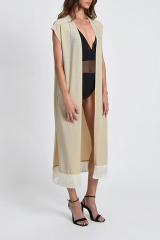 Chaleco largo - 
Beige