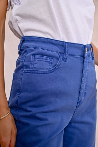 Pantalón recto de tiro alto - Azul cobalto