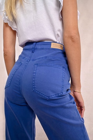 Pantalón recto de tiro alto - Azul cobalto
