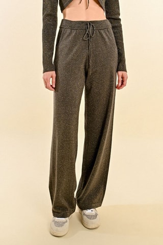 Pantalón wide leg de tiro alto - Caqui