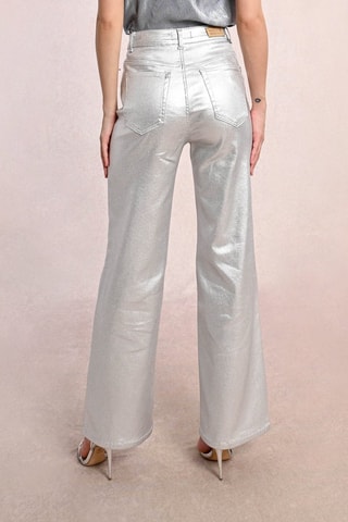 Pantalón de tiro alto - Plateado