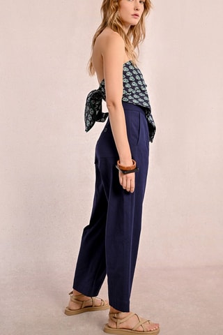 Pantalón de tiro alto - Azul marino