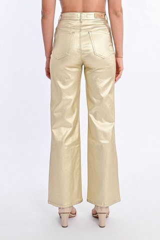 Pantalón de tiro alto - Dorado