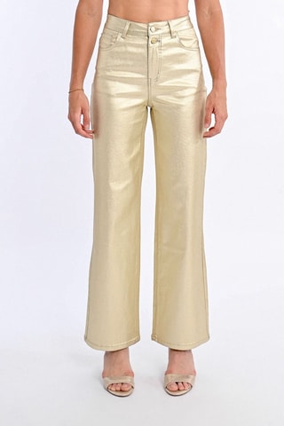 Pantalón de tiro alto - Dorado
