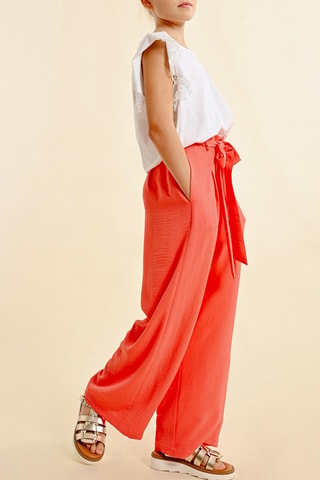 Pantalón de tiro alto - Coral