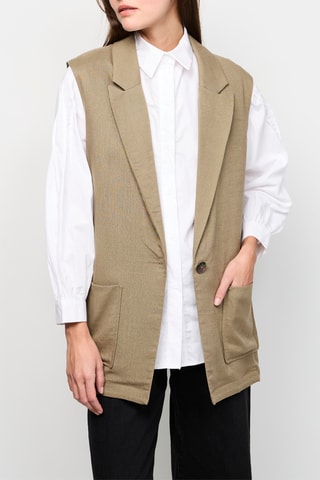 Blazer sin mangas - Caqui