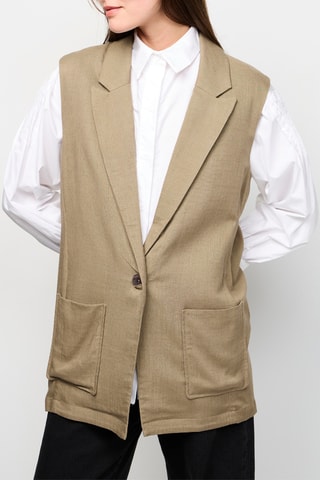 Blazer sin mangas - Caqui