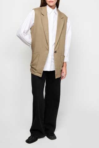 Blazer sin mangas - Caqui