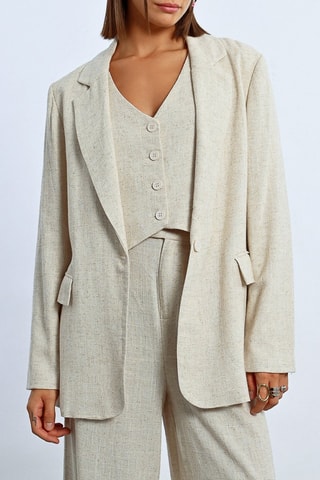 Chaqueta de lino - Beige jaspeado