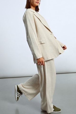 Chaqueta de lino - Beige jaspeado
