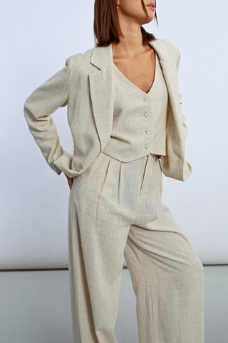 Chaqueta de lino - Beige jaspeado