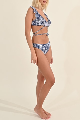 Braga de bikini - Azul marino y blanco
