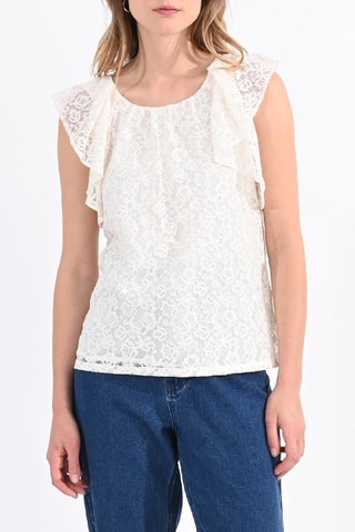 Top de encaje - Blanco