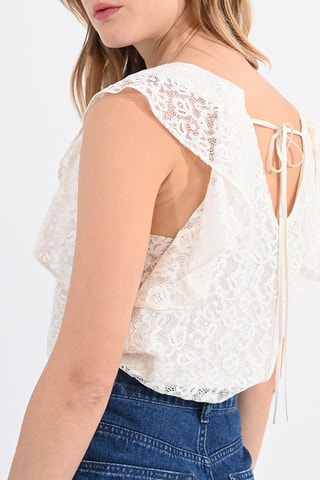 Top de encaje - Blanco