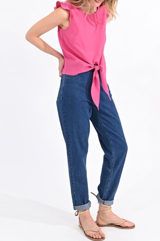 Top anudado - Rosa