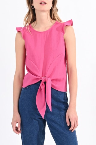 Top anudado - Rosa