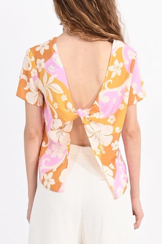 Top - Naranja y blanco