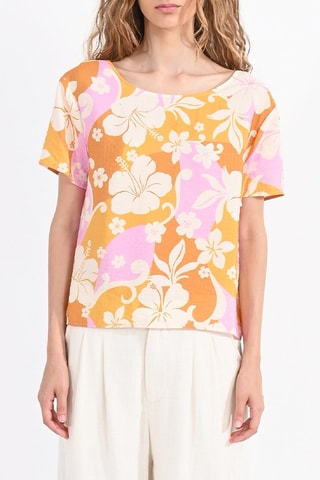 Top - Naranja y blanco