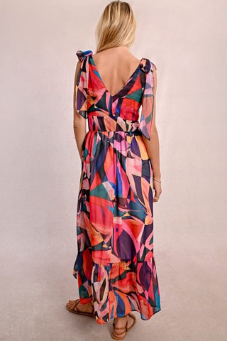 Vestido largo - Rojo y azul rey