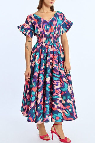 Vestido largo - Violeta y rosa
