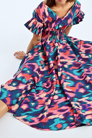 Vestido largo - Violeta y rosa