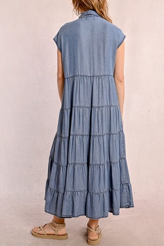 Vestido camisero vaquero - Azul cobalto